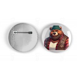 25mm Round Metal Badge - Lumberjack(1)