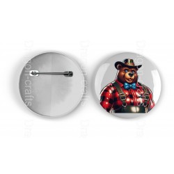 25mm Round Metal Badge - Lumberjack(2)