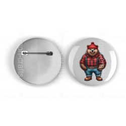 25mm Round Metal Badge - Lumberjack(4)