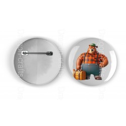 25mm Round Metal Badge - Lumberjack(5)