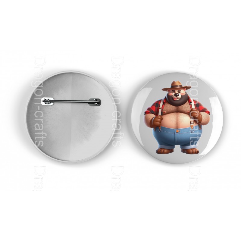 25mm Round Metal Badge - Lumberjack(7)