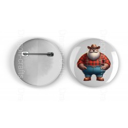 25mm Round Metal Badge - Lumberjack(9)
