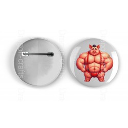 25mm Round Metal Badge - Pig(6)