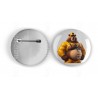 25mm Round Metal Badge - Rubber(10)