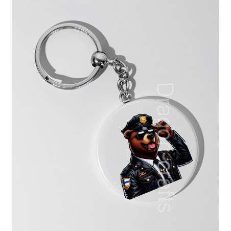 35mm Round Keyring - Cop (8)