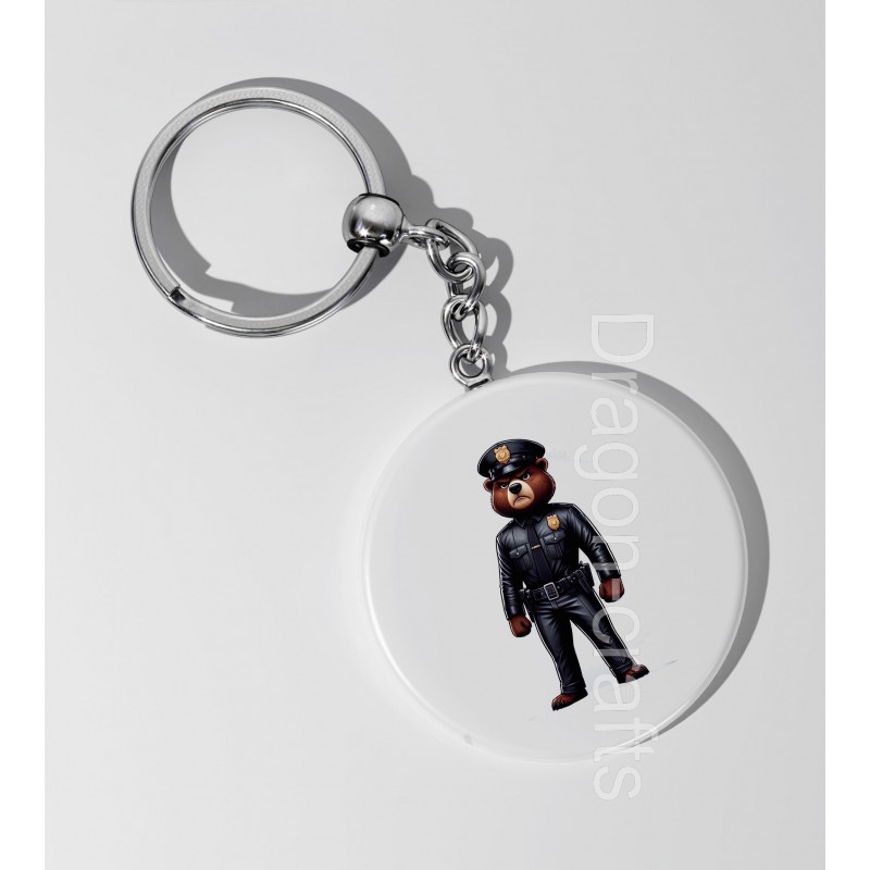 35mm Round Keyring - Cop (9)