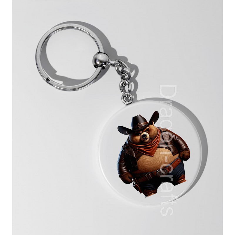 35mm Round Keyring - Cowboy(5)