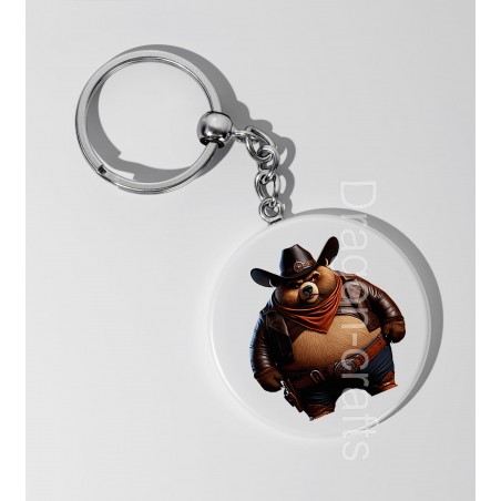 35mm Round Keyring - Cowboy(5)