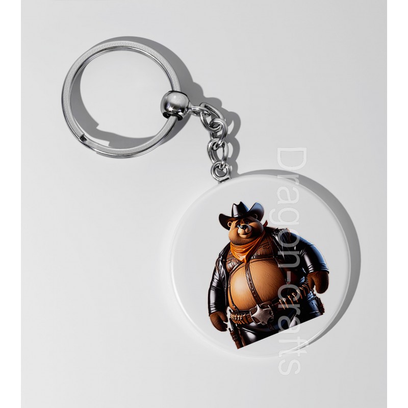 35mm Round Keyring - Cowboy(9)
