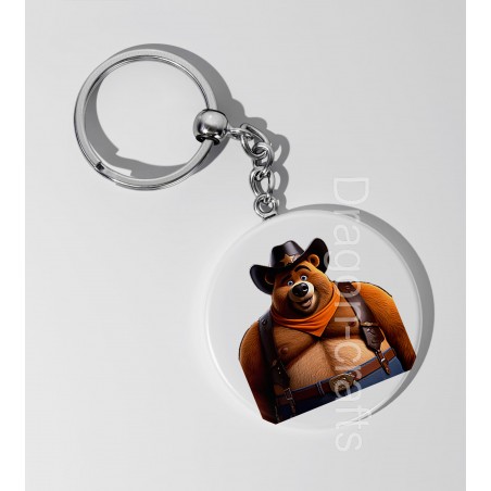 35mm Round Keyring - Cowboy(11)