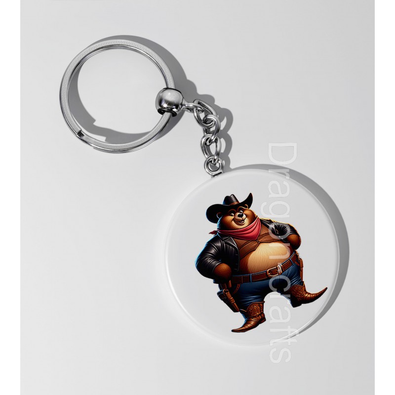 35mm Round Keyring - Cowboy(15)