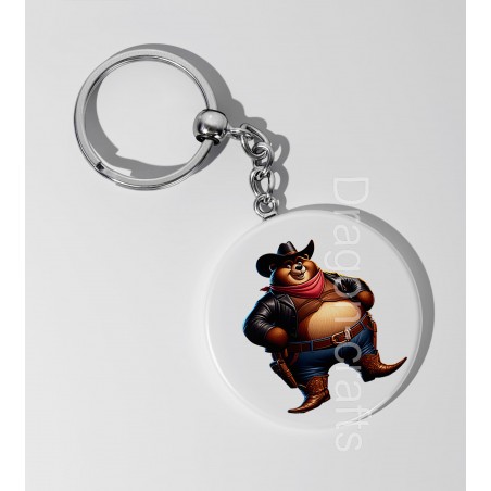 35mm Round Keyring - Cowboy(15)