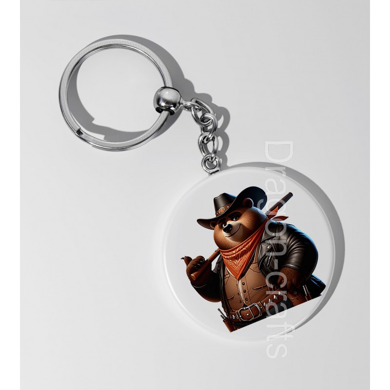 35mm Round Keyring - Cowboy(20)