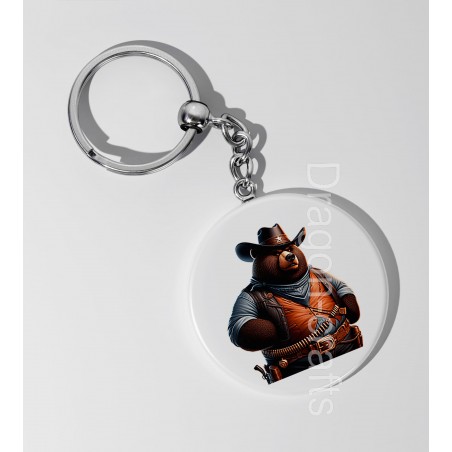 35mm Round Keyring - Cowboy(22)