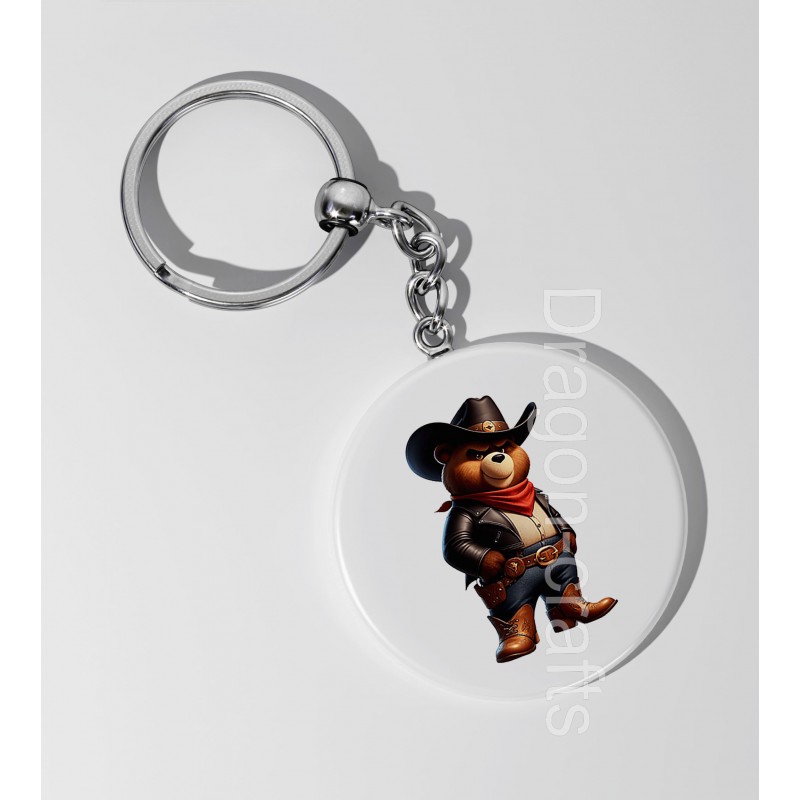 35mm Round Keyring - Cowboy(23)