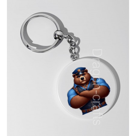 35mm Round Keyring - Leather (2)