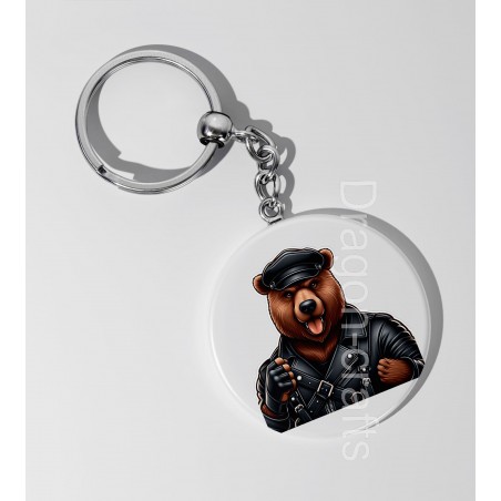 35mm Round Keyring - Leather (20)