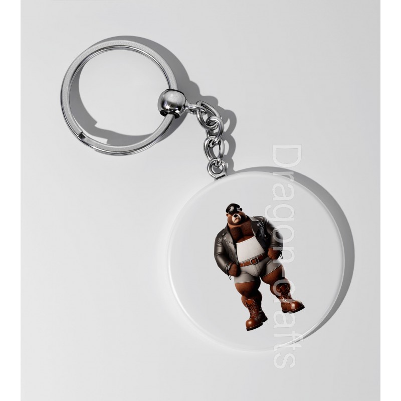 35mm Round Keyring - Leather (24)