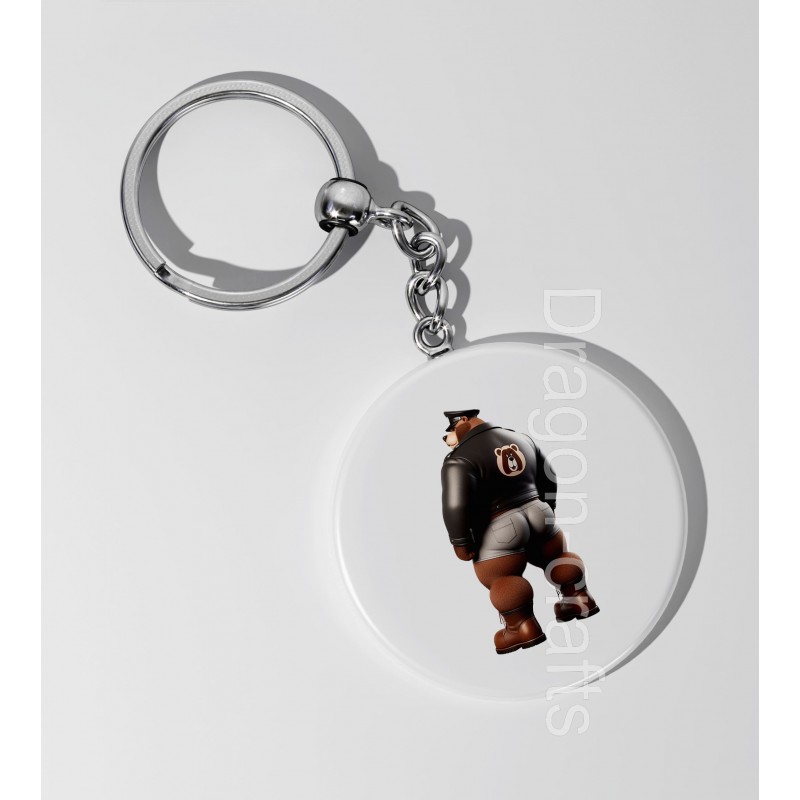 35mm Round Keyring - Leather (25)