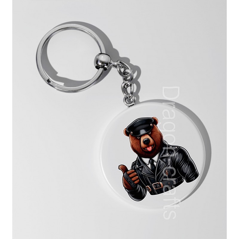 35mm Round Keyring - Leather (48)
