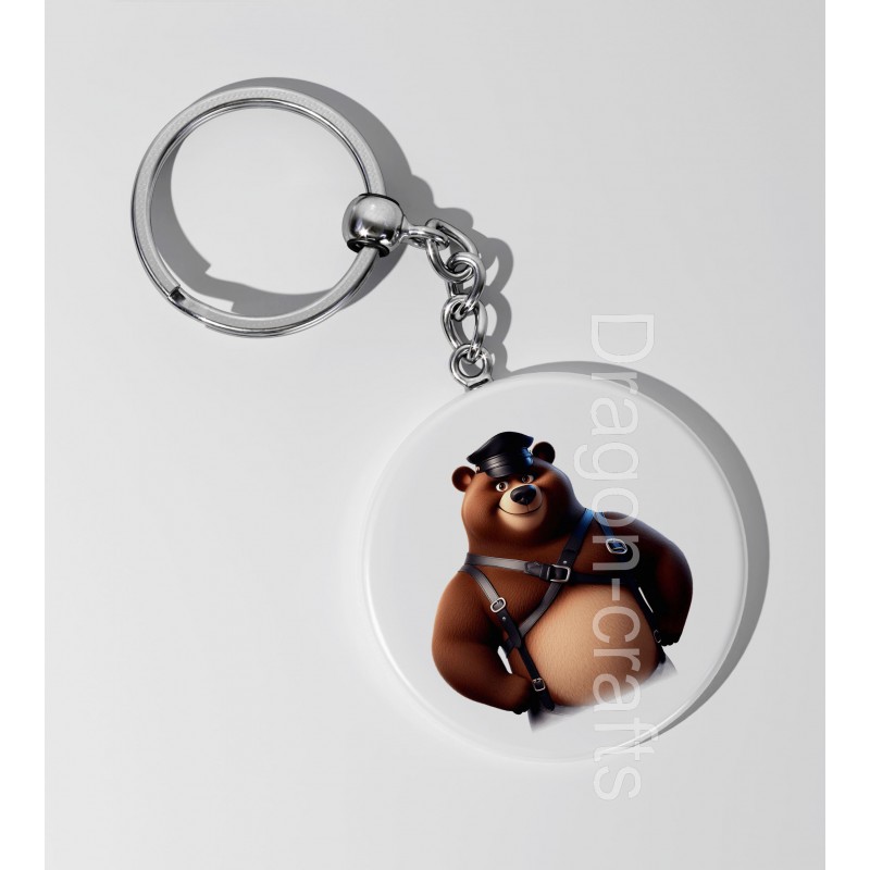 35mm Round Keyring - Leather (50)