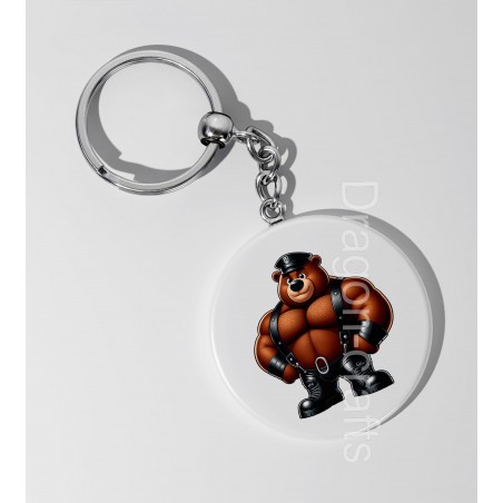 35mm Round Keyring - Leather (51)