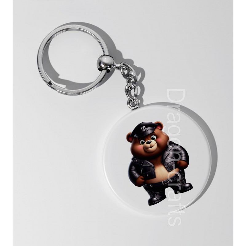 35mm Round Keyring - Leather (56)