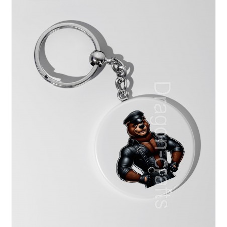 35mm Round Keyring - Leather (60)