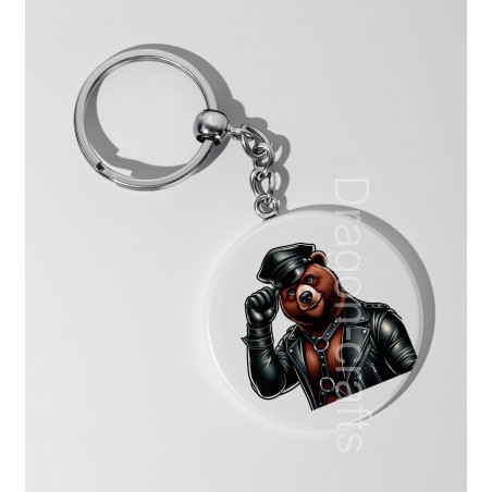 35mm Round Keyring - Leather (65)