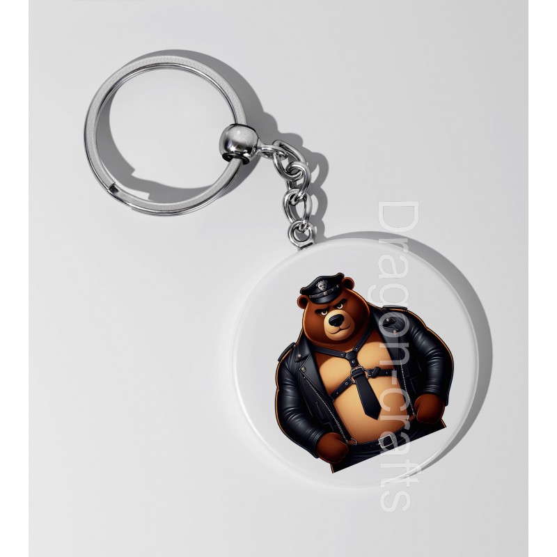 35mm Round Keyring - Leather (69)