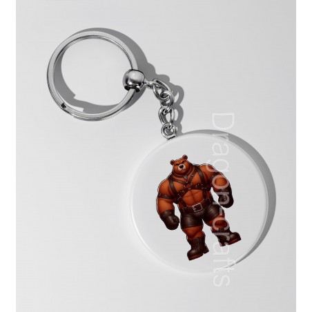 35mm Round Keyring - Leather (92)