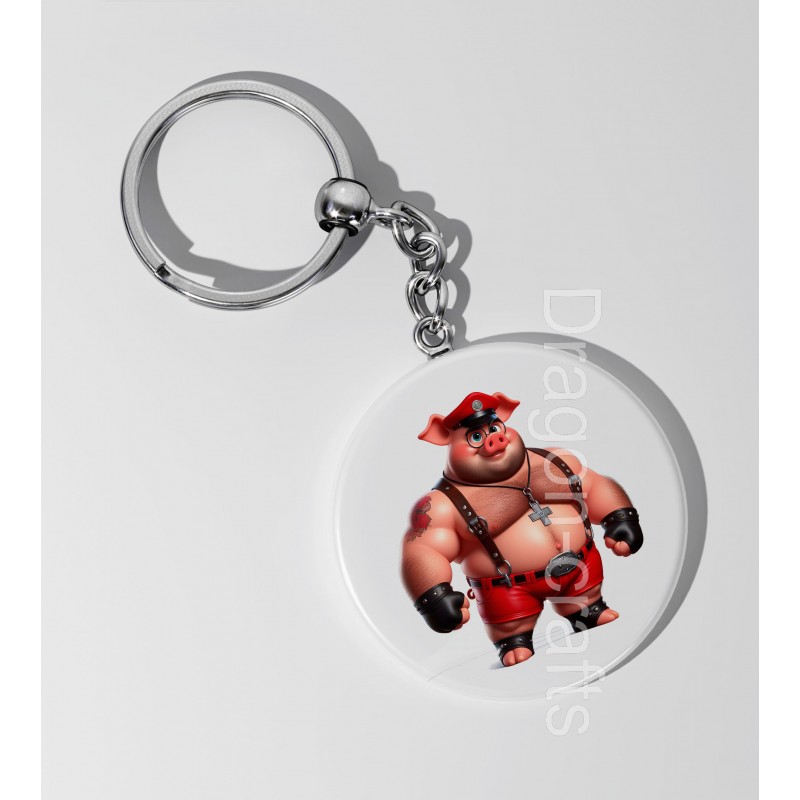 35mm Round Keyring - Pig(2) 35mm Round Keyring - Pig(2)