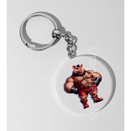 35mm Round Keyring - Pig(5)