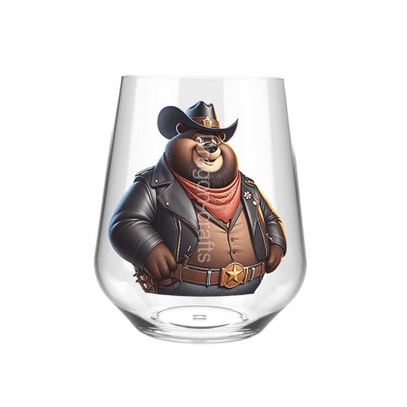 Stemless Wine Glass - Cowboy(14) Stemless Wine Glass - Cowboy(14)