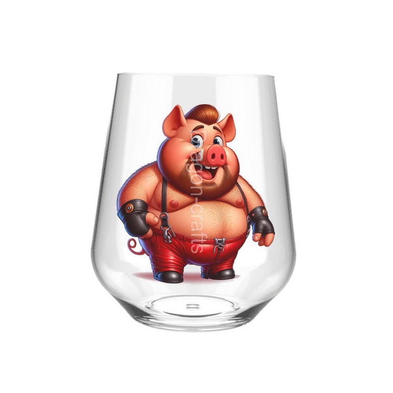 Stemless Wine Glass - Pig(1) Stemless Wine Glass - Pig(1)