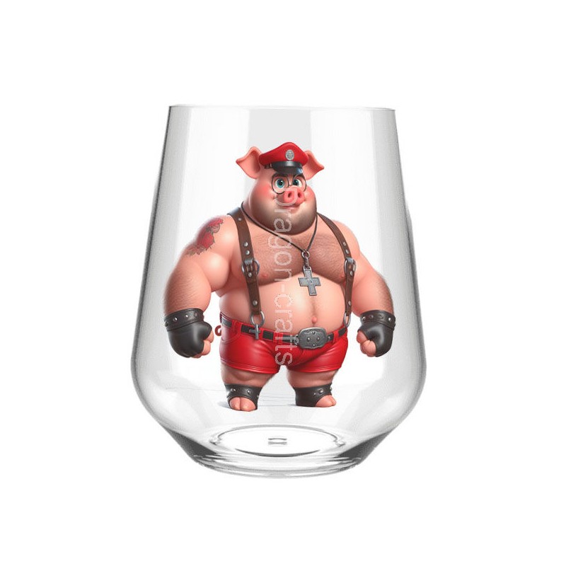 Stemless Wine Glass - Pig(2)