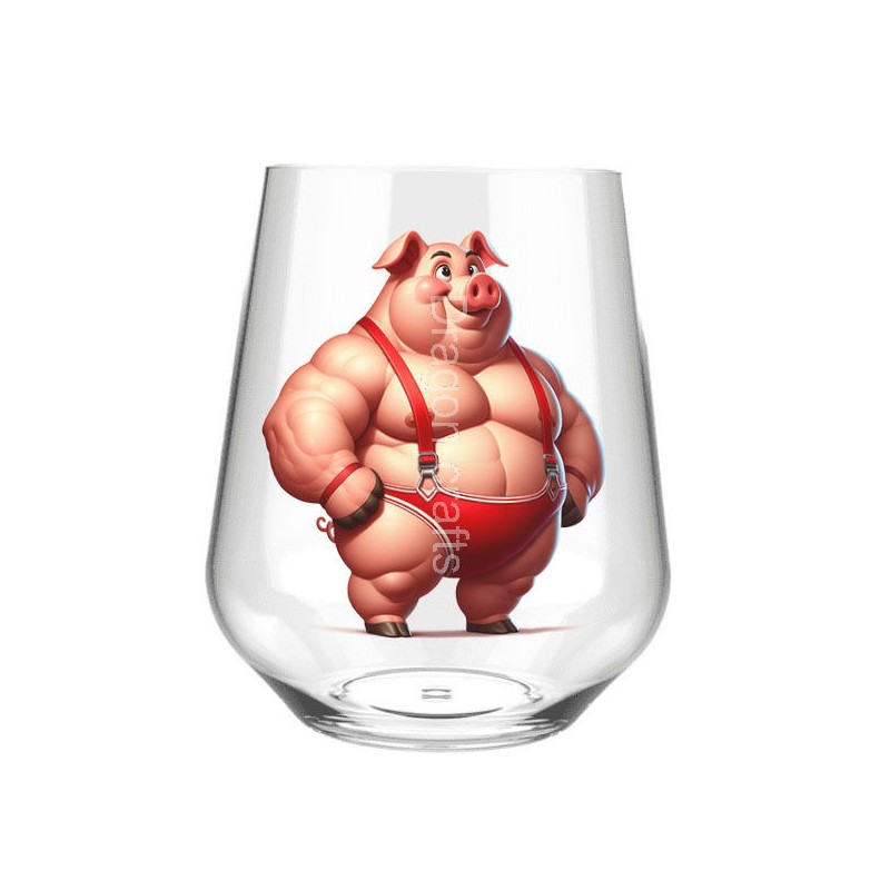 Stemless Wine Glass - Pig(3)