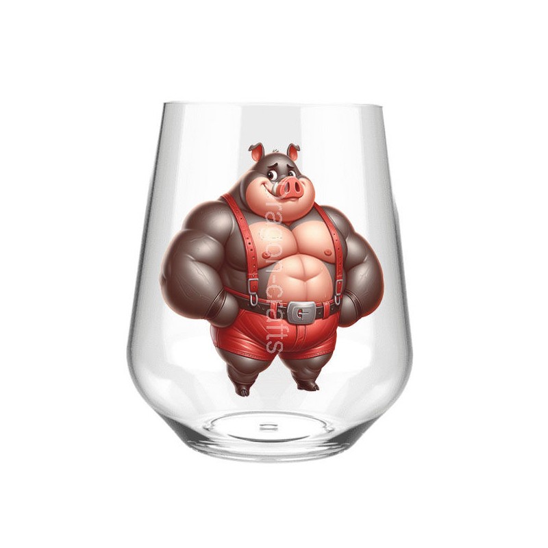 Stemless Wine Glass - Pig(4)