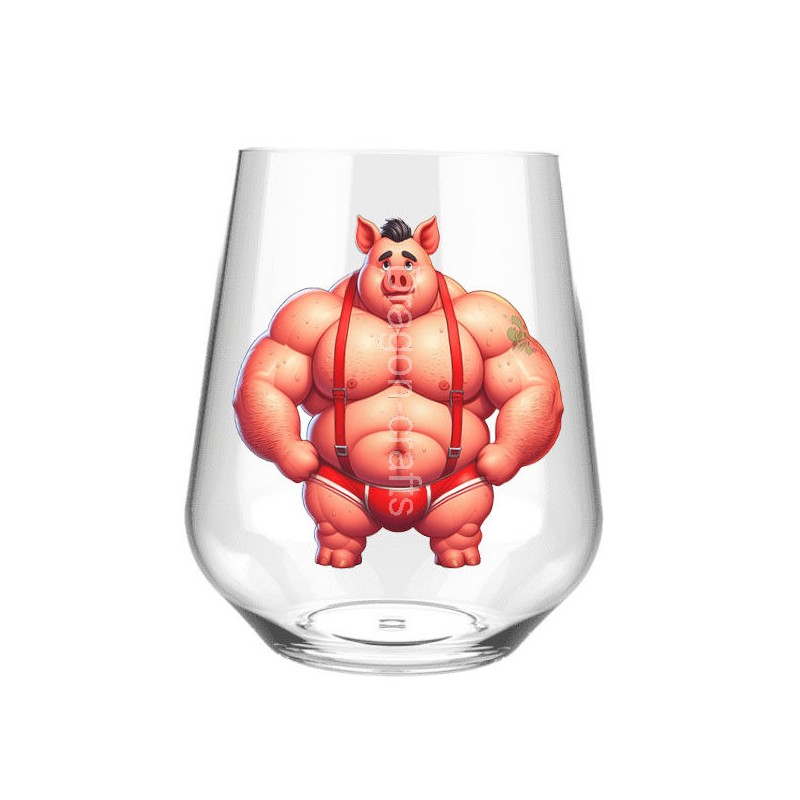 Stemless Wine Glass - Pig(6)