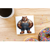 CERAMIC TILE COASTER/ TRIVET - Dungerees  -(35)