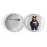 25mm Round Metal Badge - Dungerees -(1)