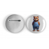 25mm Round Metal Badge - Dungerees -(16)