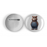 25mm Round Metal Badge - Dungerees -(25)