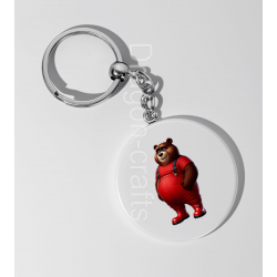 35mm Round Keyring - Dungerees -(10)