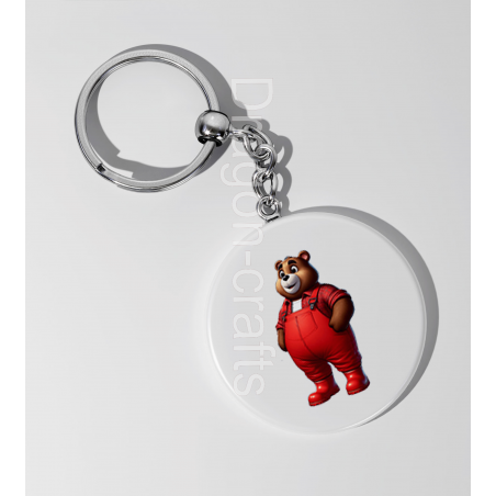 35mm Round Keyring - Dungerees -(27)