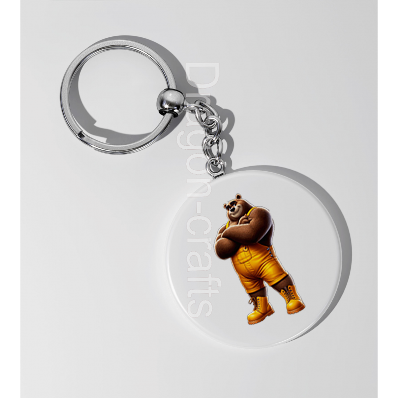 35mm Round Keyring - Dungerees -(33) 35mm Round Keyring - Dungerees -(33)