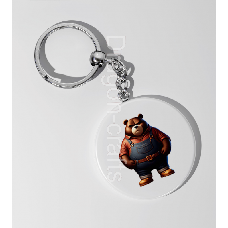35mm Round Keyring - Dungerees -(37) 35mm Round Keyring - Dungerees -(37)
