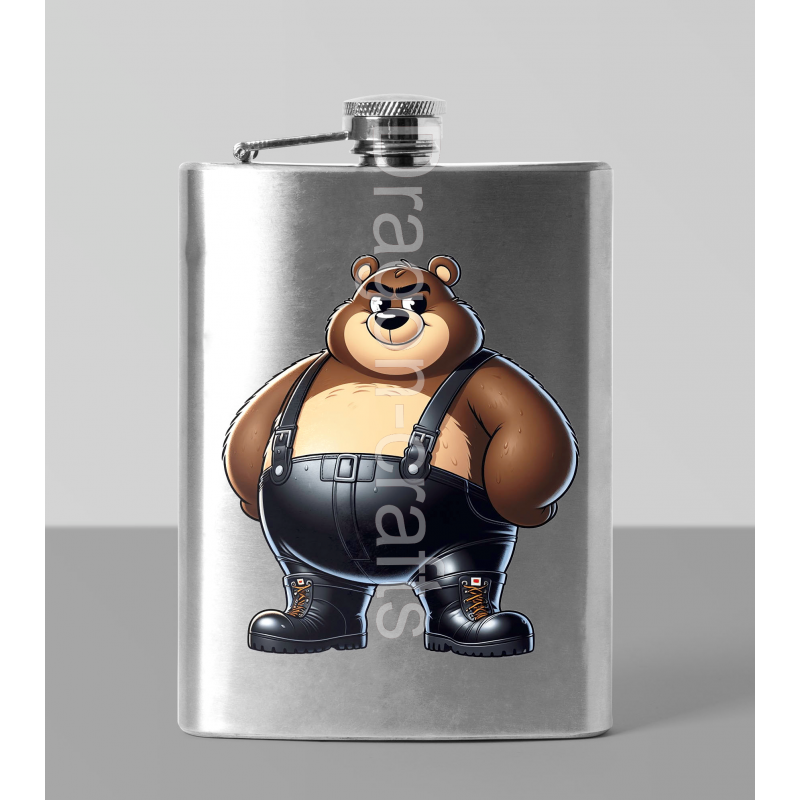 8oz Hip Flask - Dungerees -(2) 8oz Hip Flask - Dungerees -(2)