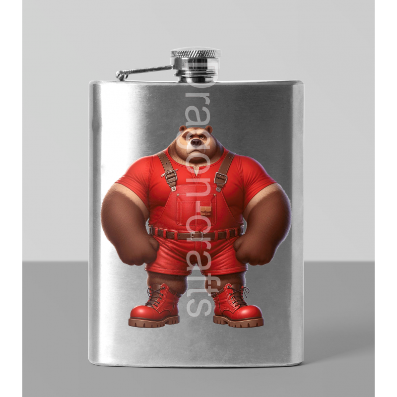 8oz Hip Flask - Dungerees -(6)