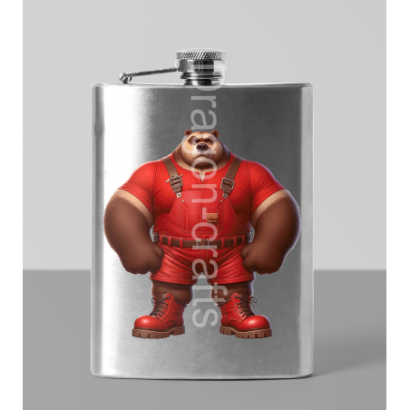 8oz Hip Flask - Dungerees -(6)